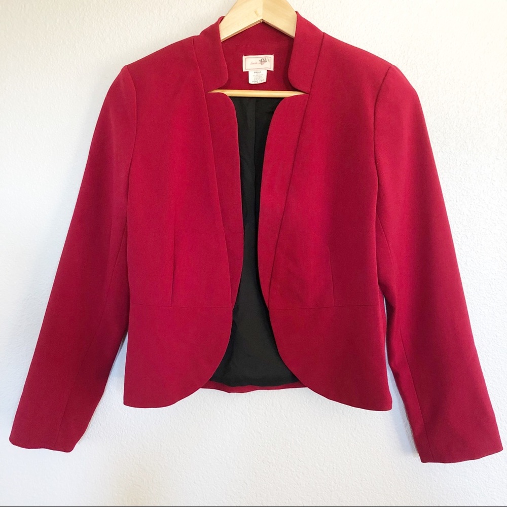Vintage 90s Love...ady Maroon Red Blazer Jacket Sm